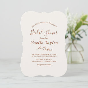 Feuille minimale Boho Cream Invitation de la dou