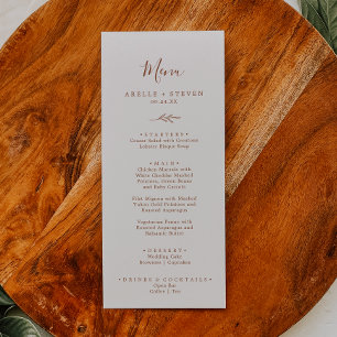 Feuille minimale   Boho Cream Mariage Dinner Menu