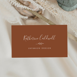 Feuille minimale Carte de visite en terre cuite