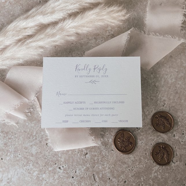 Feuille minimale | Carte RSVP de choix du menu pou (Créateur téléchargé)