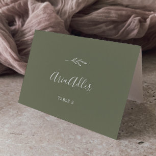 Feuille minimale Dark Green Guest Name Cartes de