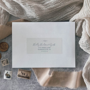 Feuille minimale   Dusty Blue Guest Étiquettes de 