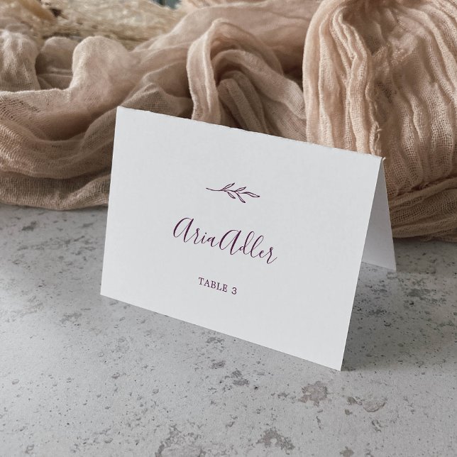 Feuille minimale | Eggplant Nom de l'invité Cartes (Créateur téléchargé)