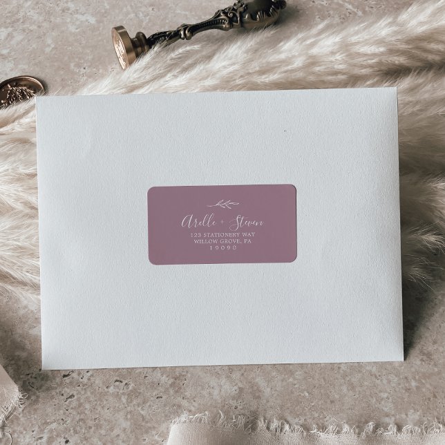 Feuille minimale | Étiquettes de adresse mauve (Créateur téléchargé)