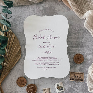 Feuille minimale   Invitation Eggplant Bridal Show