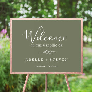 Feuille minimale   Poster de bienvenue du Mariage 