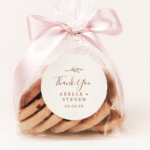 Feuille minimale   Sticker Merci de crème Boho Fav