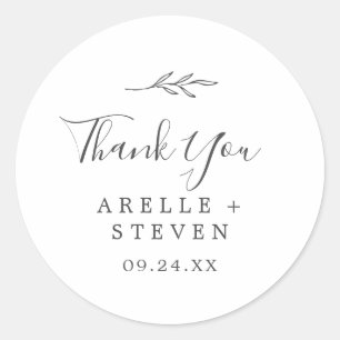 Feuille minimale   Sticker Merci gris foncé Favori