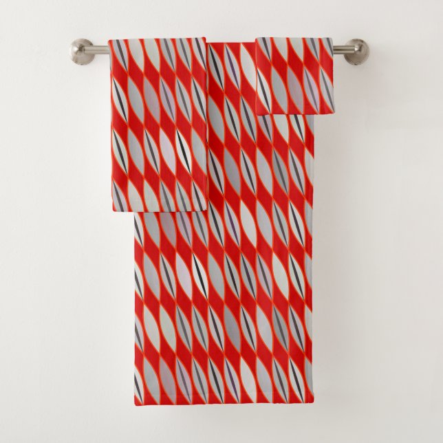 Feuille moderne du milieu du siècle, rouge foncé & (En situation)