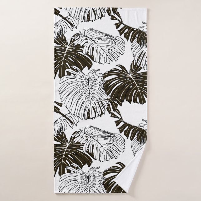 Feuille Monstera motif continu (Serviette de bain)