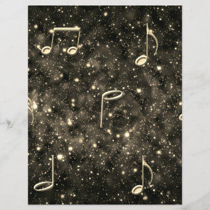 Feuille Musique Collage Gold Black Papier Scrapboo