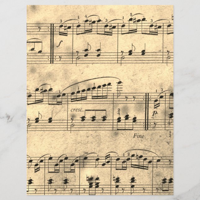 Feuille Musique Parchemin Vintage papier scrapbook (Devant)