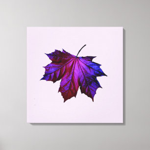 Feuille Ombre Violet Imprimée Sur Toile Étitrée
