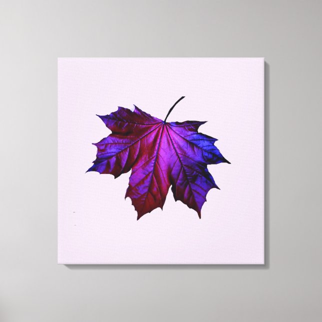 Feuille Ombre Violet Imprimée Sur Toile Étitrée (Recto)