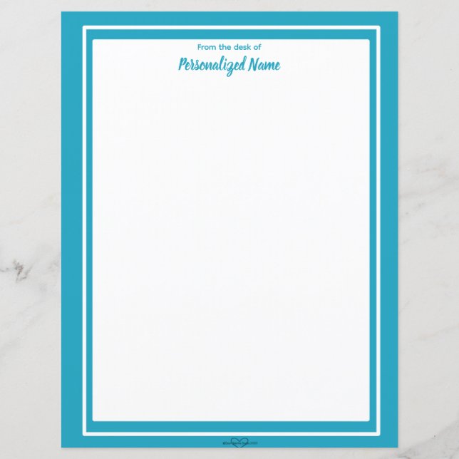 Feuille papier bleu non doublée à deux lignes (Devant)