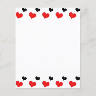 Feuille papier Coeurs rouge et noir