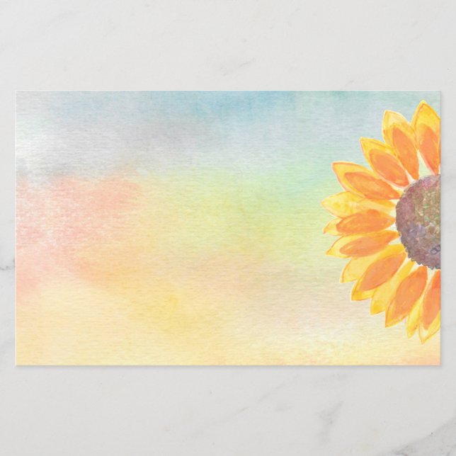 Feuille papier couleur tournesol aquarelle (Devant)