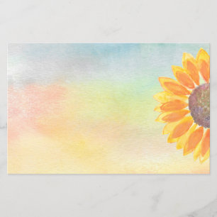 Feuille papier couleur tournesol aquarelle