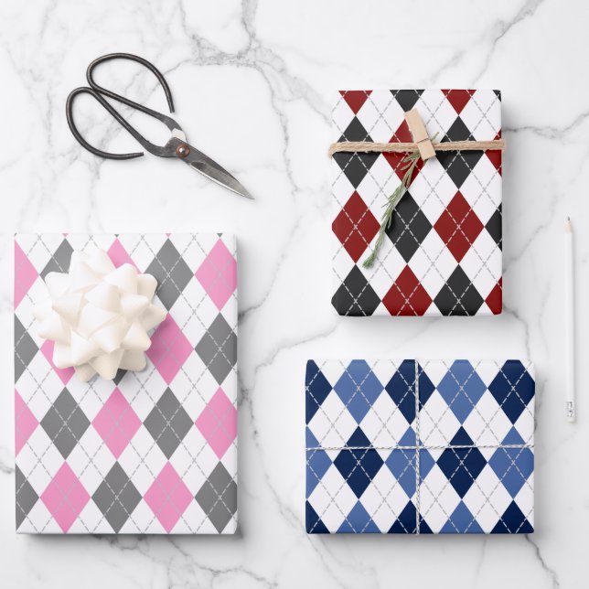 Feuille papier d'emballage couleur motif Jacquard (Recto)