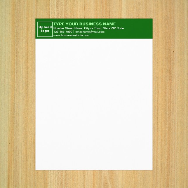 Feuille papier en-tête vert de l'entreprise (Business green letterhead on paper sheet.)