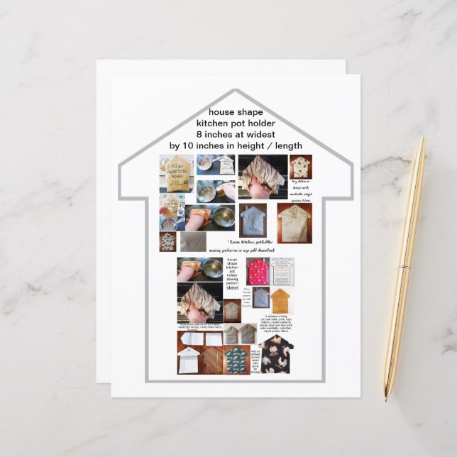 Feuille papier Motif à coudre du détenteur de la c (Devant/Arrière en situation)