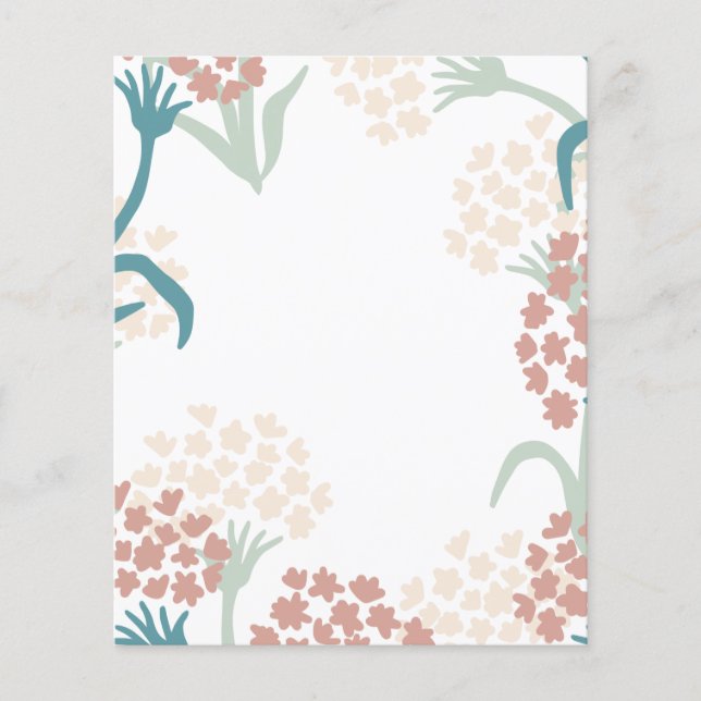 Feuille papier Motif de dessin rose et vert (Devant)