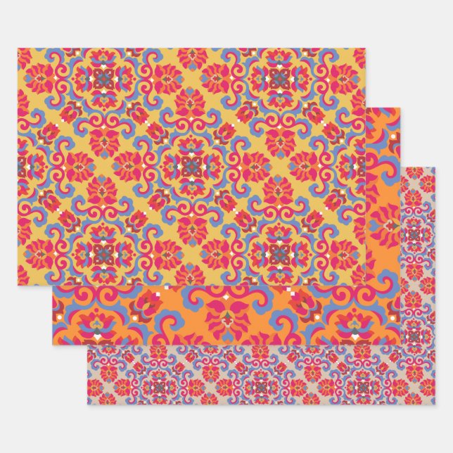 Feuille papier Motif d'enveloppement d'art populai (Lot)