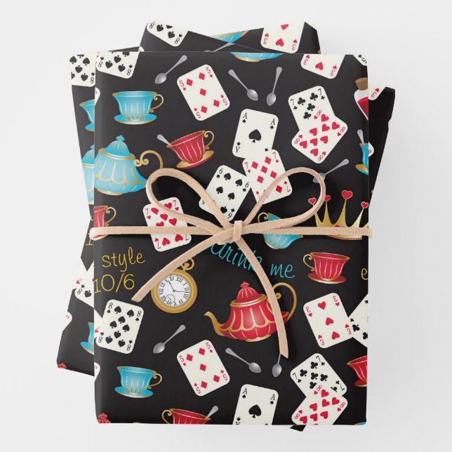 Feuille papier Motif Wonderland Alice (En situation)