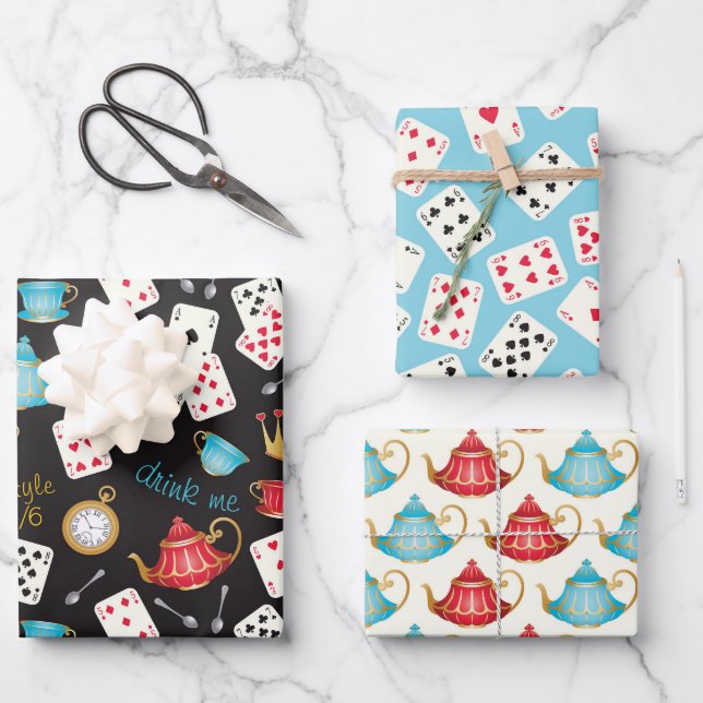 Feuille papier Motif Wonderland Alice (Recto)