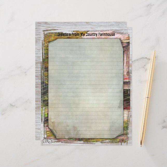 Feuille papier My Country Farmhouse 8.5x11 (Devant/Arrière en situation)