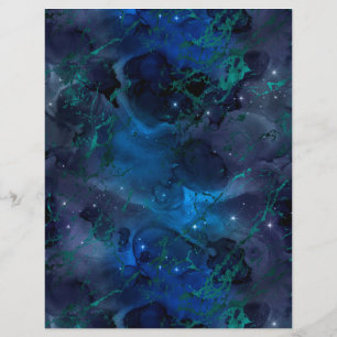 Feuille papier papier de la Galaxie en marbre Turq