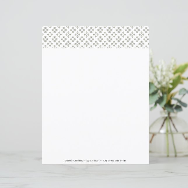 Feuille papier personnalisée Art Déco Mini étoiles (Debout devant)
