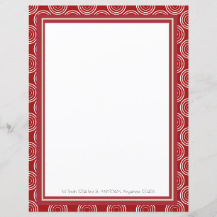 Feuille papier personnalisée Art Déco Rouge & Or