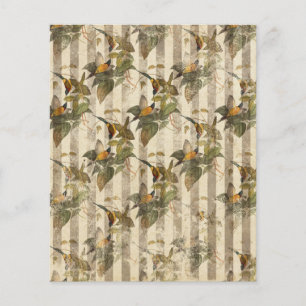 Feuille papier pour scrapbook Ephemera pour oiseau