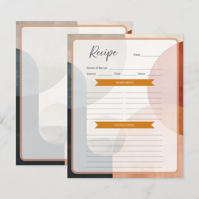 Feuille papier Recette Boho (Devant / Derrière)