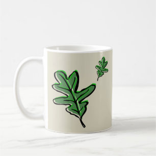 Feuille rétro Imprimer café Mug