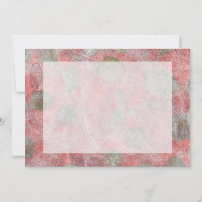 feuille rose design en papier de tissu rouge (Devant)