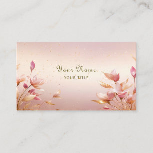 Feuille rose or Carte de visite floral