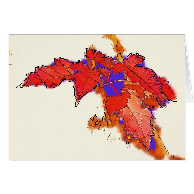 Feuille rouge au soleil (Devant horizontal)