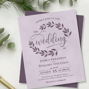 Feuille rustique Dusty Purple BUDGET Mariage Invit