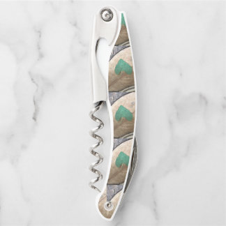 Feuille verte de coeur sur le tire-bouchon Brown
