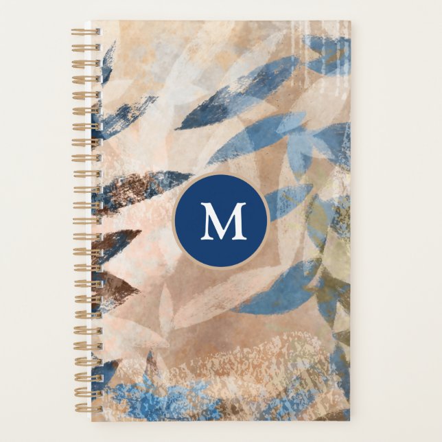 Feuilles à couche Abstraite - Bleu et Neutre (Devant)