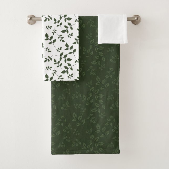 Feuilles à motif vert blanc  (En situation)