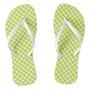 Feuilles à tongs design En vichy citron vert