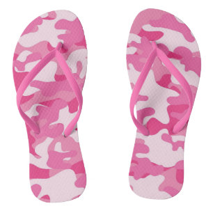 Feuilles à tongs en camouflage rose