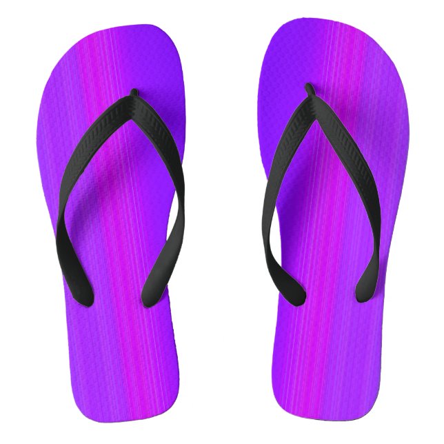 Feuilles à tongs rayées violettes (Semelle)