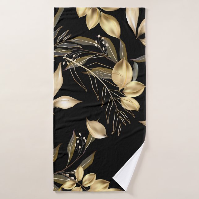 feuilles Abstraits de ginkgo. Parties scintillant  (Serviette de bain)