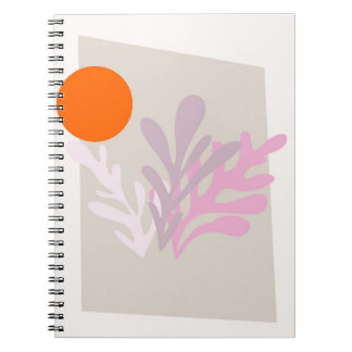 Feuilles Abstraits roses avec Carnet Sun