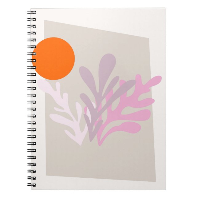 Feuilles Abstraits roses avec Carnet Sun (Devant)