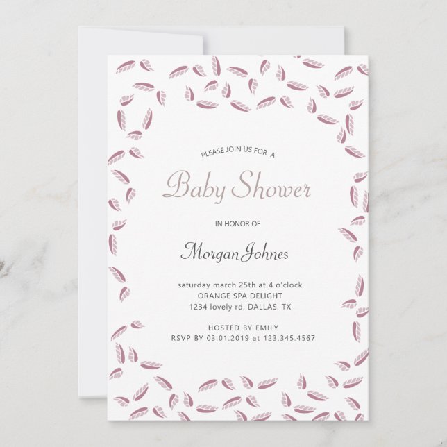 Feuilles aériens | Invitation Baby shower (Devant)